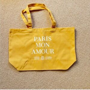 Brand New Sezane Paris Mon Amour Yellow Tote Bag